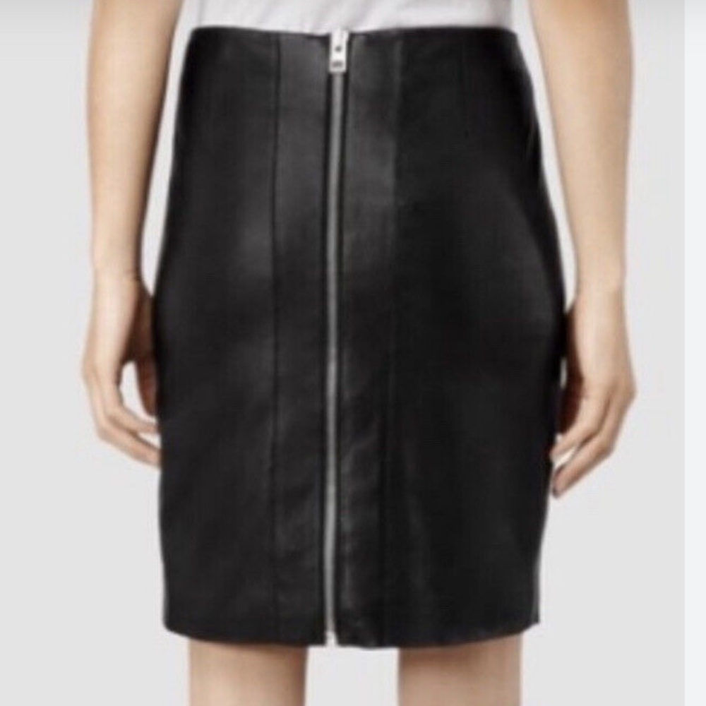 All Saints Lucille Black Leather Full Zip